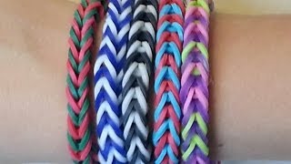 RAINBOW LOOM FISHTAIL BRACELET BY HAND  EASY [upl. by Alywt14]