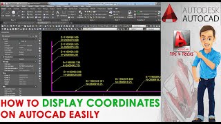 How To Display Coordinates On Auto CAD Drawings [upl. by Yenitirb]