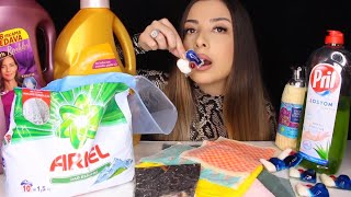 TEMİZLİK MALZEMELERİ YEDİM  Yenilebilir Temizlik Bezi Deterjan Bulaşık TabletTÜRKÇE ASMR MUKBANG [upl. by Fidelas]