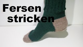 Fersen stricken  Käppchenferse  Socken stricken [upl. by Keffer]