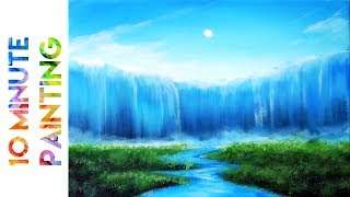 Painting a Waterfall with Acrylics in 10 Minutes [upl. by Gnal691]