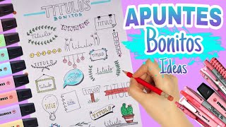 TÍTULOS BONITOS Y FÁCILES PARA TUS APUNTES SIN LETTERING ♥ Marialis [upl. by Rednav]