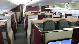 Qatar Airways 777300ER Qsuite cabin walkthrough [upl. by Krigsman]