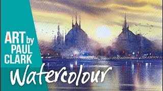 A step by step tutorial in watercolour by Paul Clark  A scene in Venice [upl. by Odeen630]