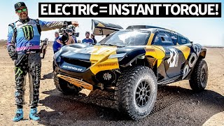 First Drive Ken Block Drives the ALL NEW Extreme E Electric Racecar in Last Stage of Dakar Rally [upl. by Bertine]