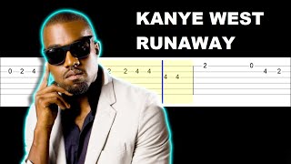 Kanye West  Runaway Easy Guitar Tabs Tutorial [upl. by Ahsirtap]