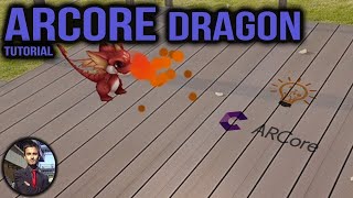 ARCore Dragon in Augmented Reality using Unity Tutorial  Augmented Reality Apps [upl. by Rolyak]