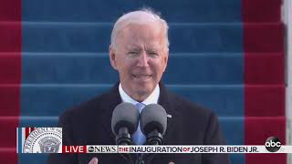 President Joe Bidens inaugural address Watch full speech video from Inauguration Day 2021  ABC7 [upl. by Leddy]