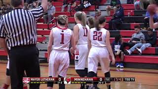 High School Girls Basketball Mayer Lutheran vs Minnehaha Academy [upl. by Amrac]