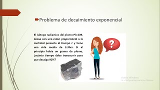 Decaimiento exponencial [upl. by Mines]