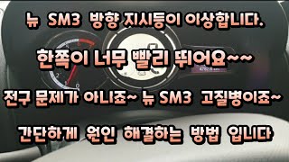 뉴SM3 방향 지시등 한쪽이 빨리 뜁니다 누구나 쉽게 해결하는 방법 입니다 도전 [upl. by Kroo]