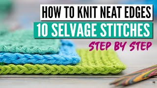 How to knit neat edges  The 10 best edge stitches in knitting [upl. by Rudin]