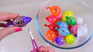 MAKING SLIME WITH MINI BALLOONS Balloon popping balloon cutting [upl. by Newton]