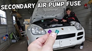 PORSCHE CAYENNE SECONDARY AIR PUMP FUSE LOCATION REPLACEMENT [upl. by Moishe]