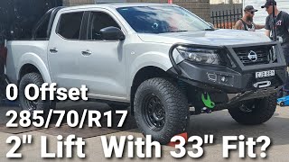 YTBz4WDCLUB  Nissan Navara NP300 2quot Suspension Raise amp 33quot Tyre Fitment  28570R17  2quot Lift [upl. by Anwahs682]