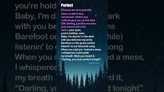 🌼 Perfect  Ed Sheeran [upl. by Esir]