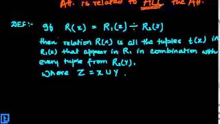 Division Operation in Relational Algebra  Database Management System [upl. by Cliffes]