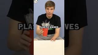 MrBeast Cut A Table In HALF With Plastic Knives [upl. by Ahsyek629]