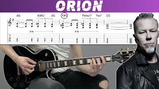 METALLICA  ORION Guitar cover with TAB  Lesson [upl. by Meil]