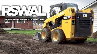 Grading Yard With Skid Steer  Landscaping Install [upl. by Reeve]