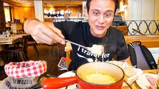 Swiss Food Tour  CHEESE FONDUE and Jumbo Cordon Bleu in Zurich Switzerland [upl. by Down]