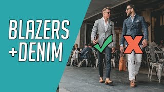 How to Wear a Blazer With Jeans CORRECTLY  Gents Lounge 2019 [upl. by Ppilihp]