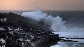 Cornwall Huge Winter Storm  Porthcurno Sennen Lands End [upl. by Elianore]