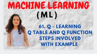 61 QLearning  Q Table amp Q Function Steps Followed with Example ML [upl. by Nyrahs]