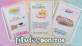 10 TÍTULOS BONITOS para apuntes bonitos ✄ Barbs Arenas Art [upl. by Atinel]