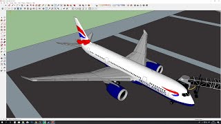 How to make Airplane in Google Sketchup Fuselage  Part 1 [upl. by Goetz]