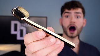 Brushing with a 24K Gold Toothbrush amp Toothpaste [upl. by Sidnarb]