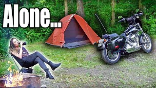 Solo Motorcycle Camping Alone with my Harley Davidson [upl. by Eiramik]