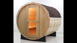 Barrel Sauna Construction [upl. by Dnumsed]