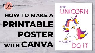 How to make a printable poster using Canva [upl. by Leanard]