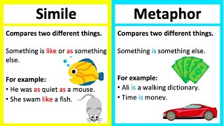 SIMILE vs METAPHOR 🤔  Whats the difference  Learn with examples [upl. by Olonam]