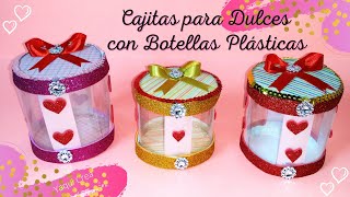 CAJITAS PARA DULCES con Botellas Plásticas  Manualidades para el 14 de Febrero [upl. by Netsrik]