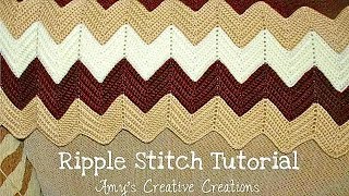 Crochet Ripple Stitch Afghan Tutorial For Beginners [upl. by Ayik]