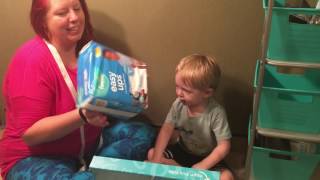 My Toddler Unboxing New Pampers Easy Ups for Potty Training [upl. by Ahseel45]