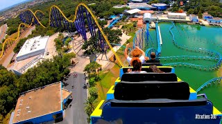 Coasters Ride through at SeaWorld Texas  Steel Eel HyperCoaster [upl. by Crain552]