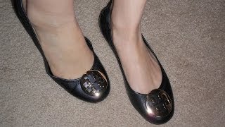 Tory Burch black leather reva flats review [upl. by Hussey]