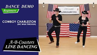 COWBOY CHARLESTON  Line Dance Demo amp Walk Through [upl. by Jacie217]