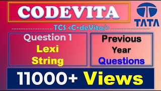 TCS CodeVita Problem 1  Lexi String  TCS CodeVita Previous Year Questions With Solutions  Python [upl. by Kendra431]