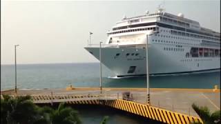 Giant Cruise Ship MSC Armonia Crashes Into Dock In Honduras [upl. by Casteel923]