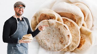 Homemade Pita Bread Recipe [upl. by Kalila]