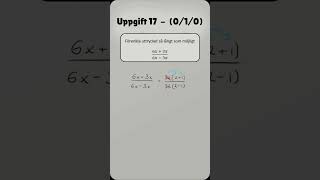 Nationellt prov Matematik Åk 9 Cnivå Förenkla uttryck Algebra nationellaprov läsår1516 [upl. by Herculie796]