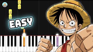 One Piece OP  quotWe Arequot  EASY Piano Tutorial amp Sheet Music [upl. by Ecyned]