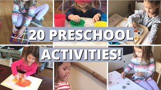 20 PRESCHOOL ACTIVITIES FOR 4 YEAR OLDS  4 YEAR OLD PRESCHOOL ACTIVITIES AT HOME [upl. by Dinse]