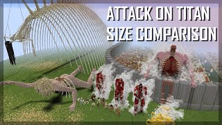 Attack on Titan size comparison 2021 Final Chapter ALL TITANS IN MINECRAFT 11 [upl. by Rengaw]