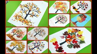 Jesienne drzewka  autumn trees fall craft kids art [upl. by Yoko]