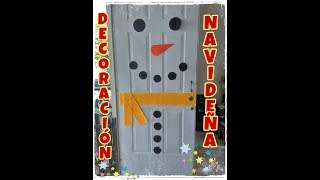 Decoración navideña para puerta  Muñeco de nieve  DIY [upl. by Olegnaleahcim]